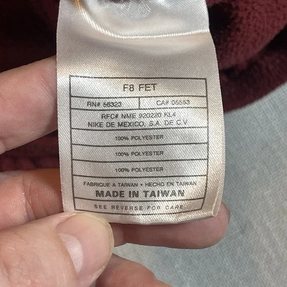 Vintage Nike Fleece Sweatshirt Mens M Red Pullover Swoosh Athletic Crewneck 90s - Picture 6 of 9